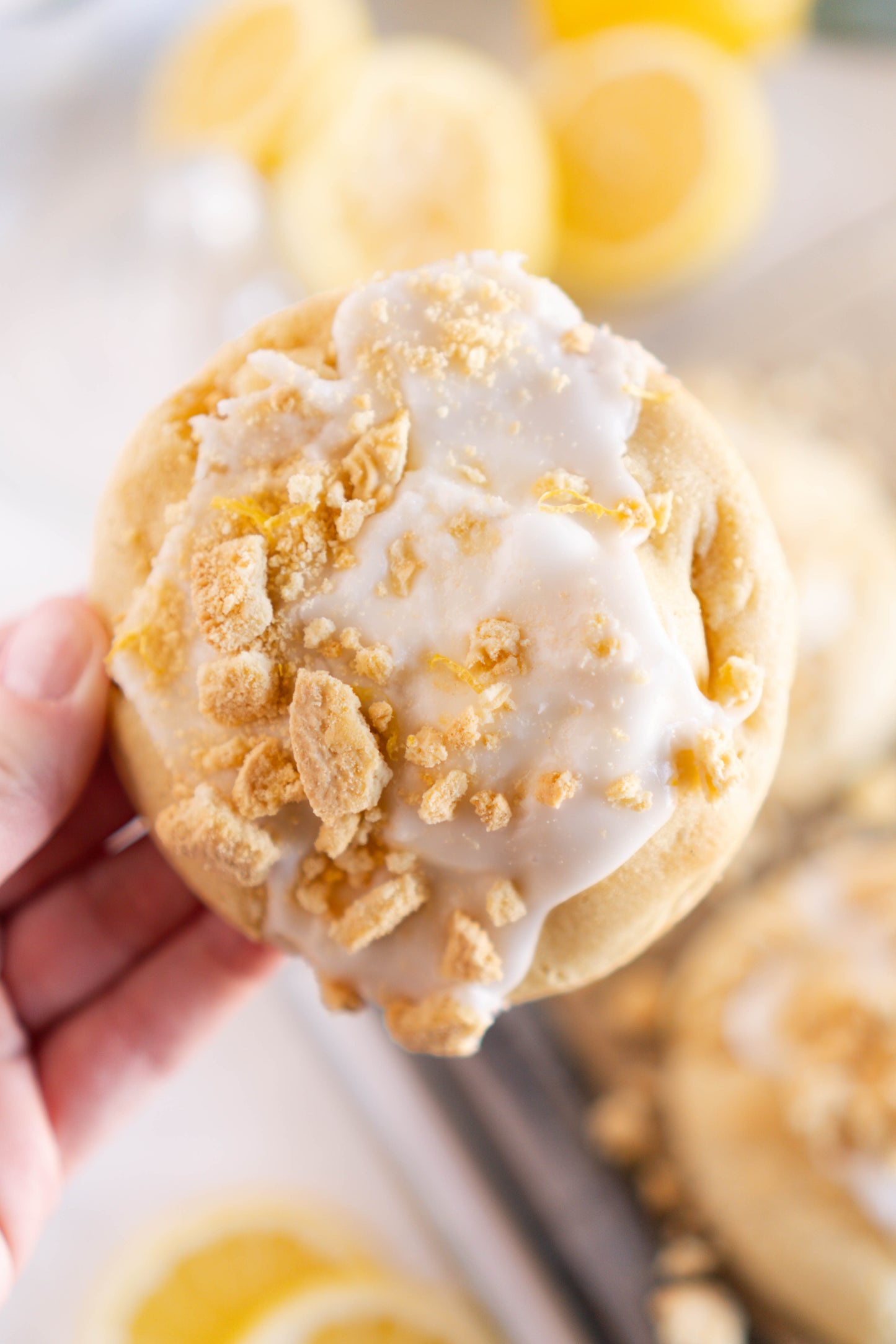 Soft & Chewy Stuffed Glazed Lemon Cookies!