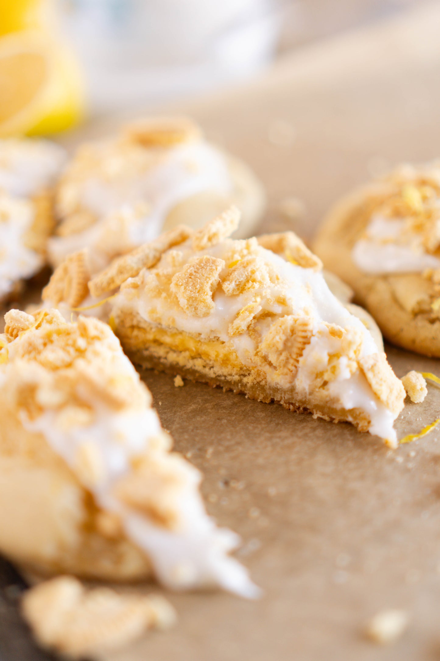 Soft & Chewy Stuffed Glazed Lemon Cookies!