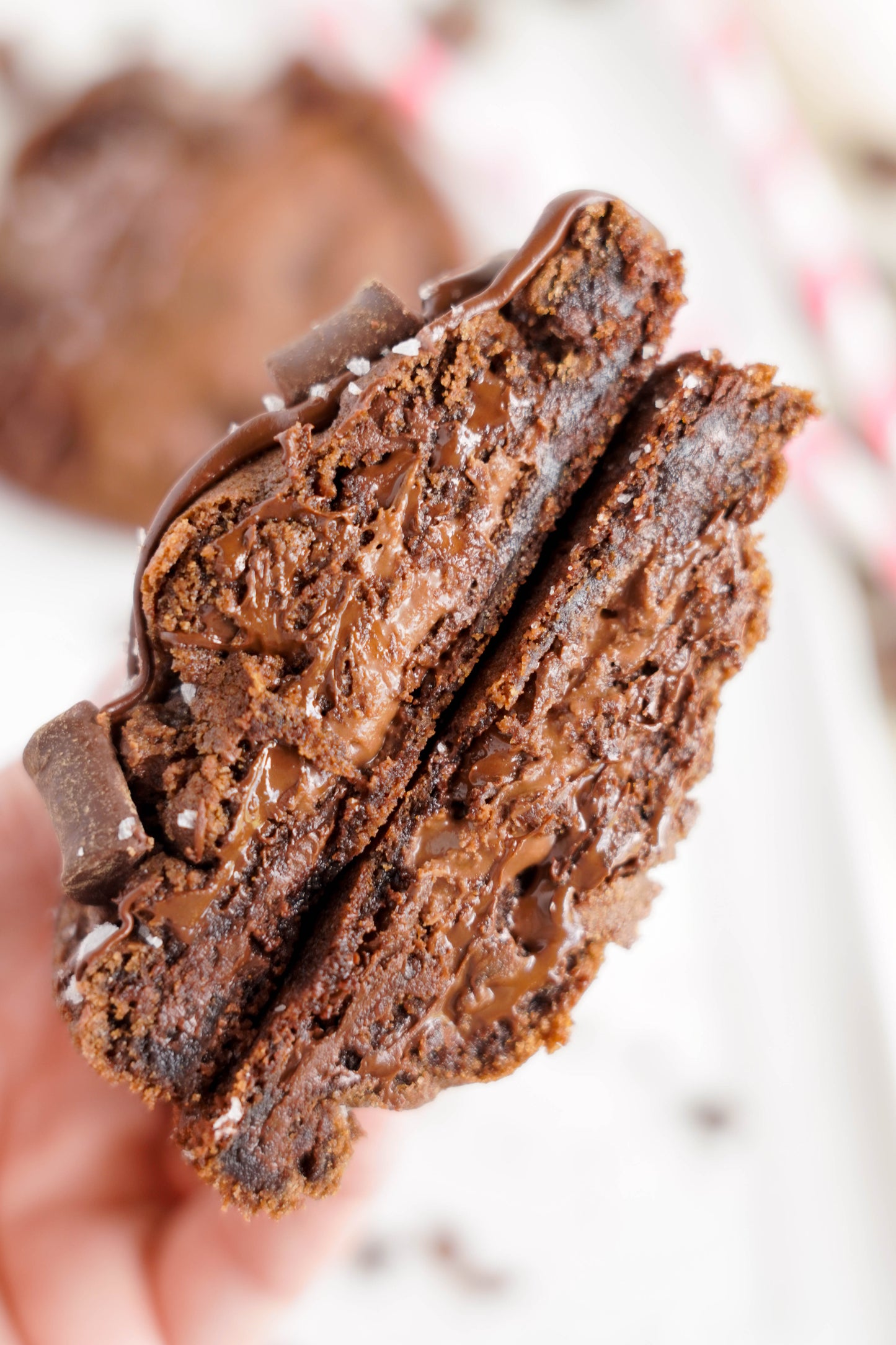 Gourmet THICK & STUFFED Nutella Triple Chocolate Cookies!