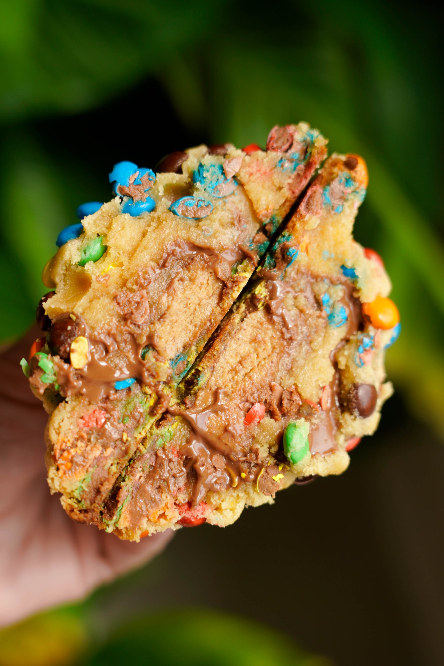 Peanut Butter M&M Gourmet STUFFED Cookies!