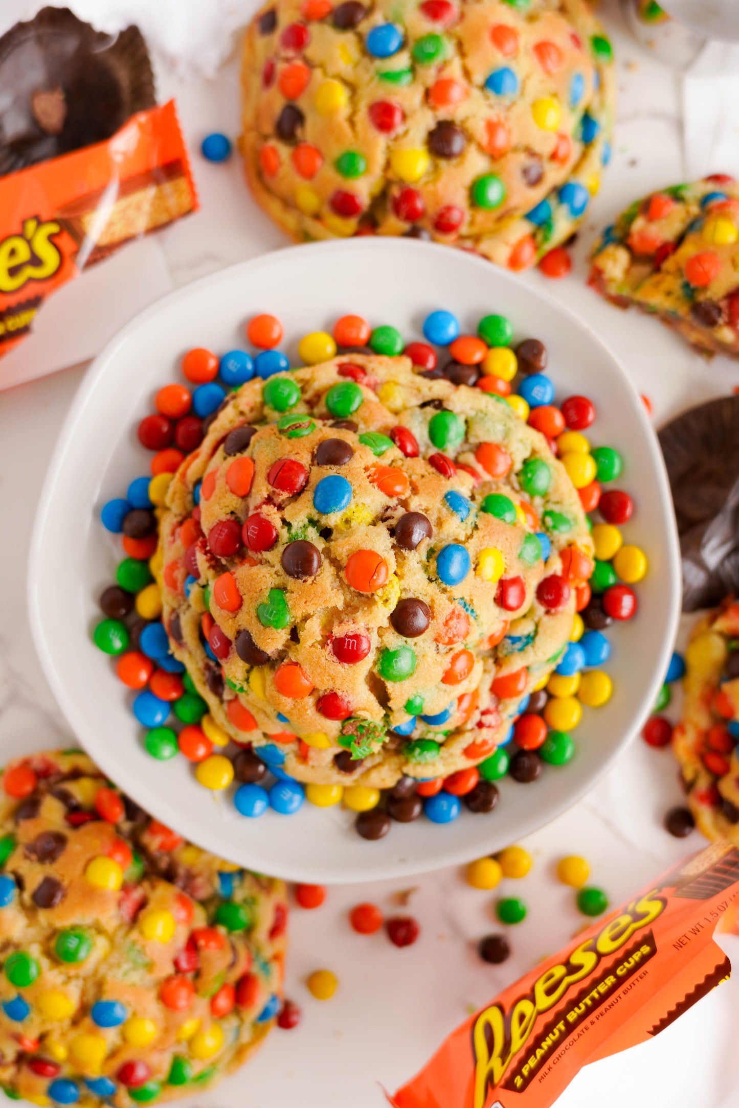 Peanut Butter M&M Gourmet STUFFED Cookies!