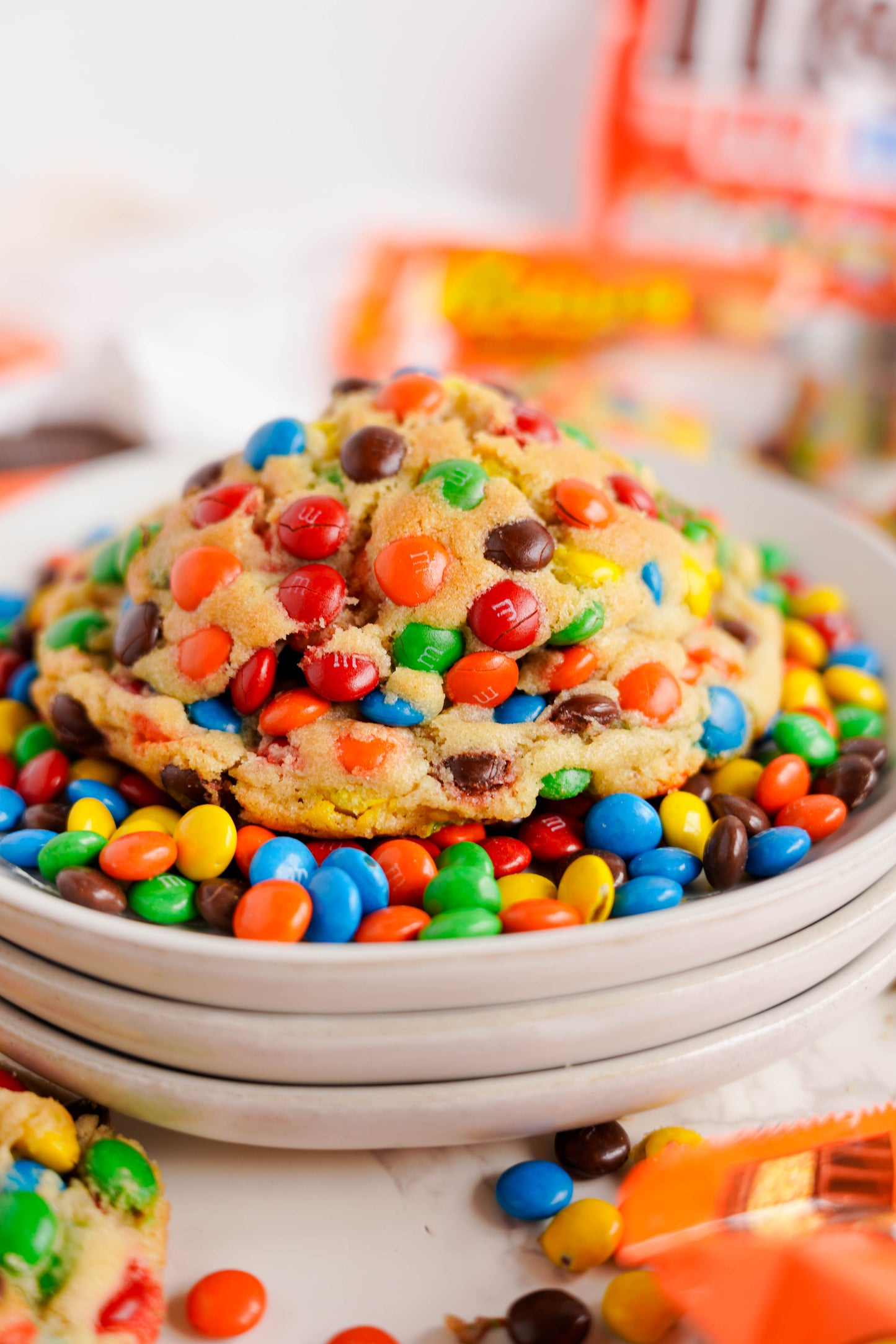 Peanut Butter M&M Gourmet STUFFED Cookies!