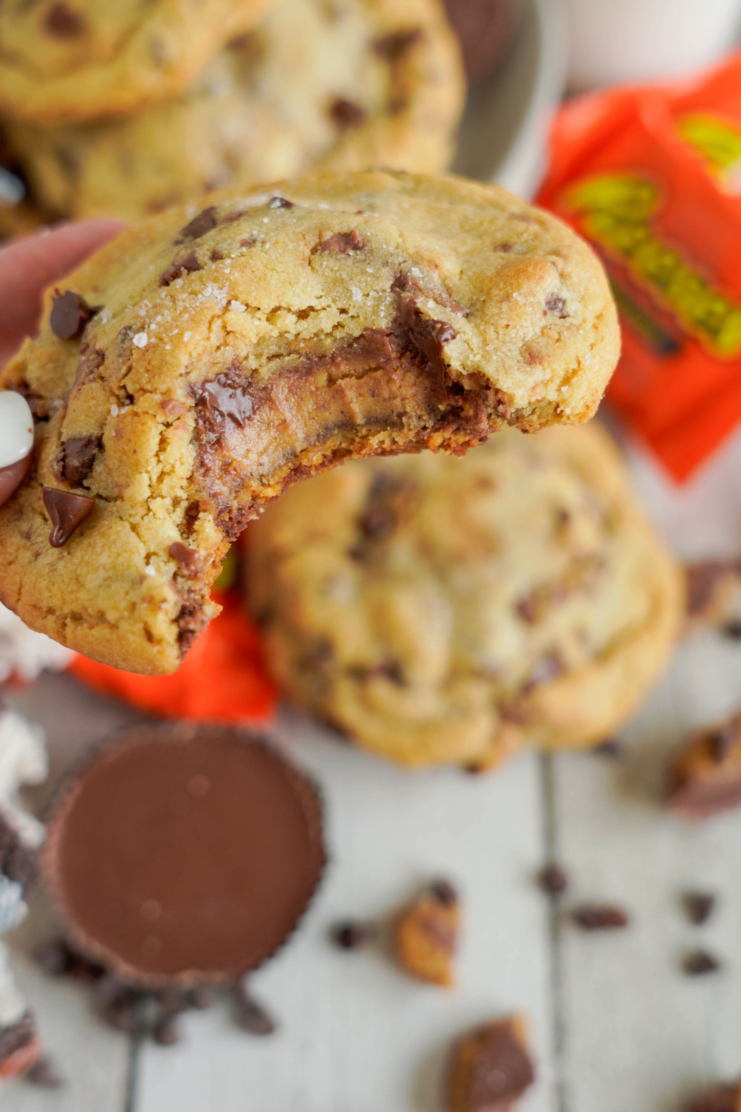 Peanut Butter STUFFED Chocolate Chip Cookies!