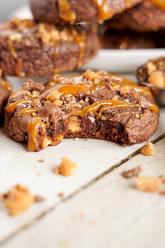 Caramel Toffee Brownie Mix Cookies!