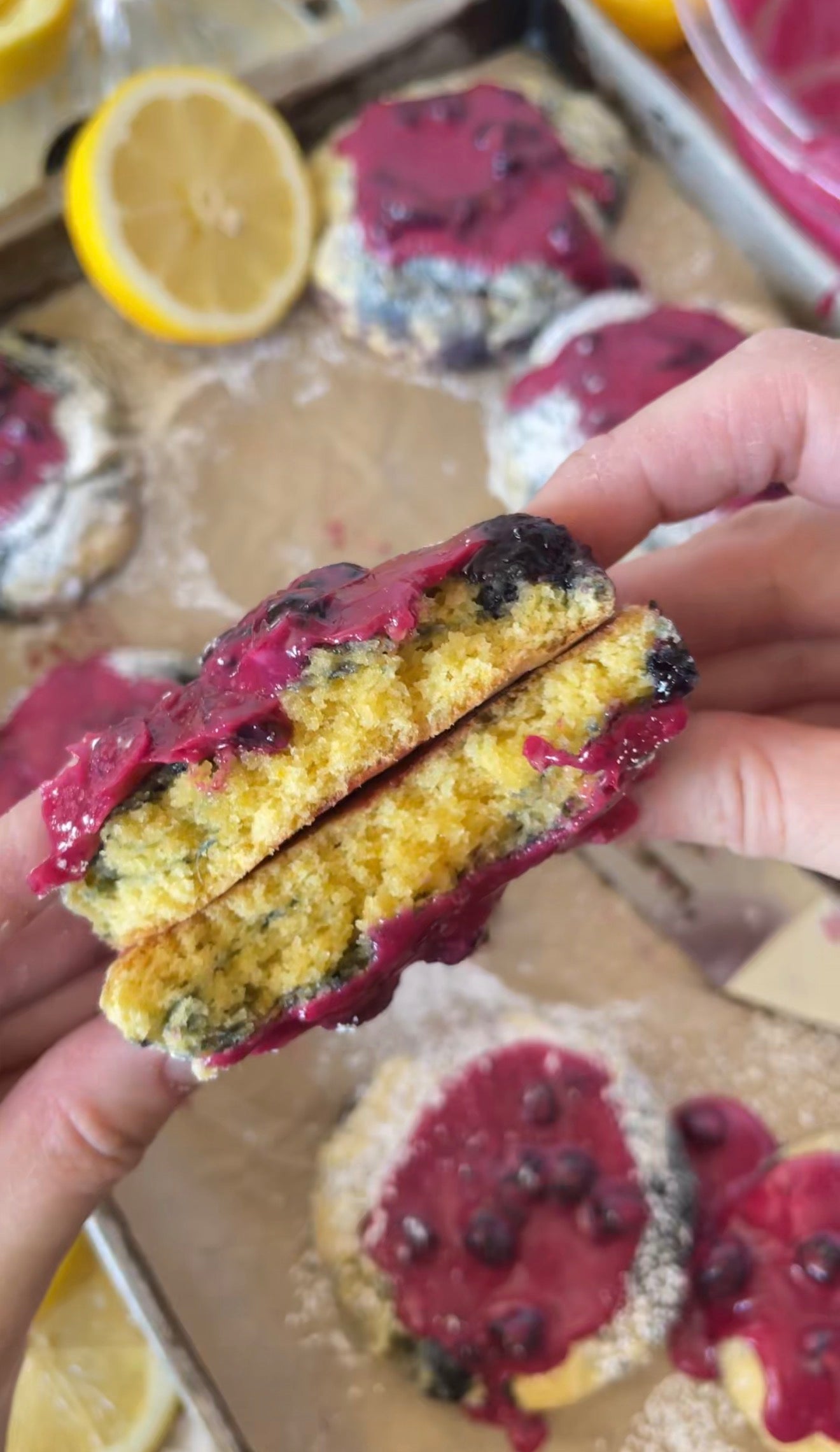 Lemon Blueberry Cookies Recipe with Blueberry Glaze