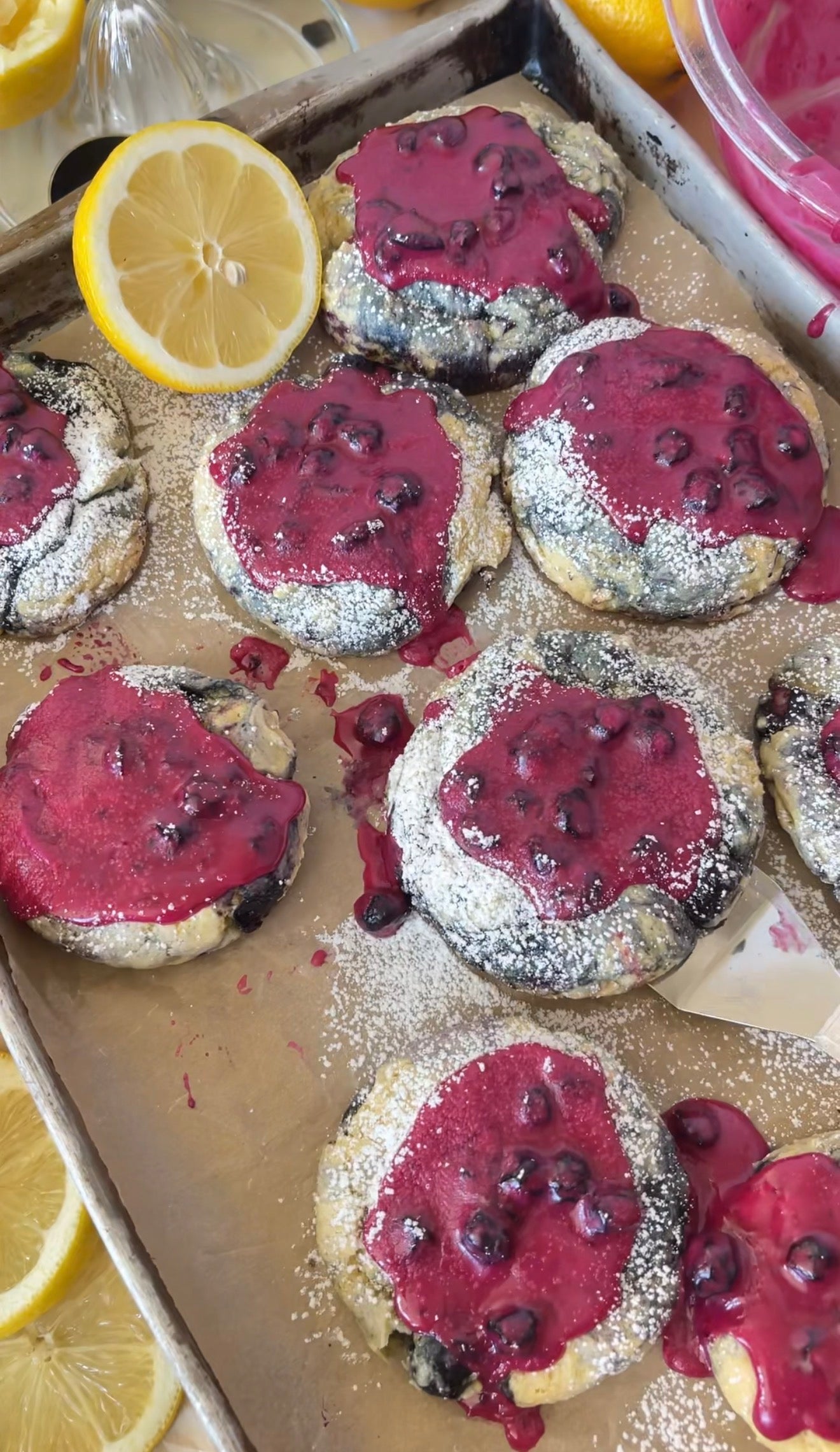Lemon Blueberry Cookies Recipe with Blueberry Glaze