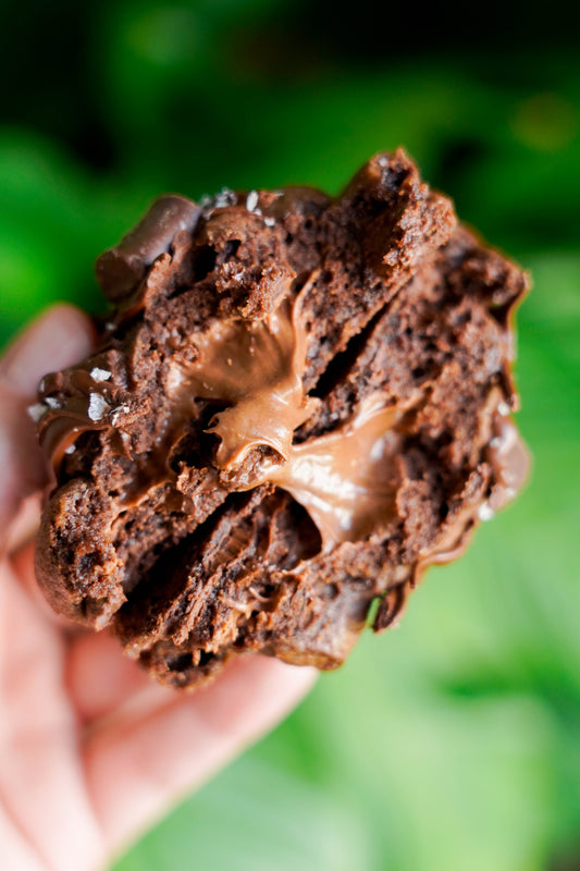 Gourmet THICK & STUFFED Nutella Triple Chocolate Cookies!