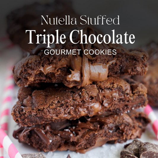 Gourmet THICK & STUFFED Nutella Triple Chocolate Cookies!