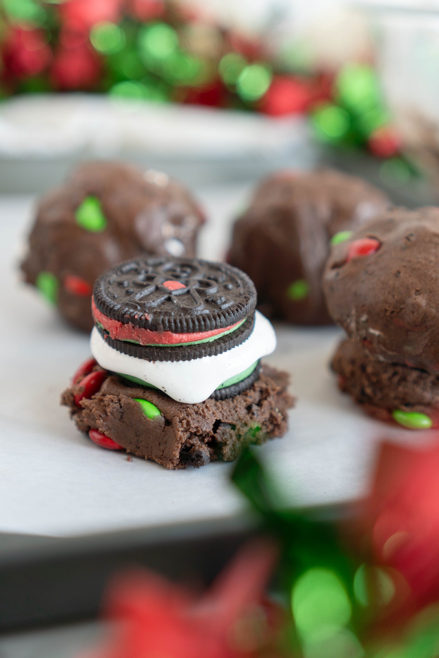 Oreo STUFFED M&M Christmas Cookie Recipe!