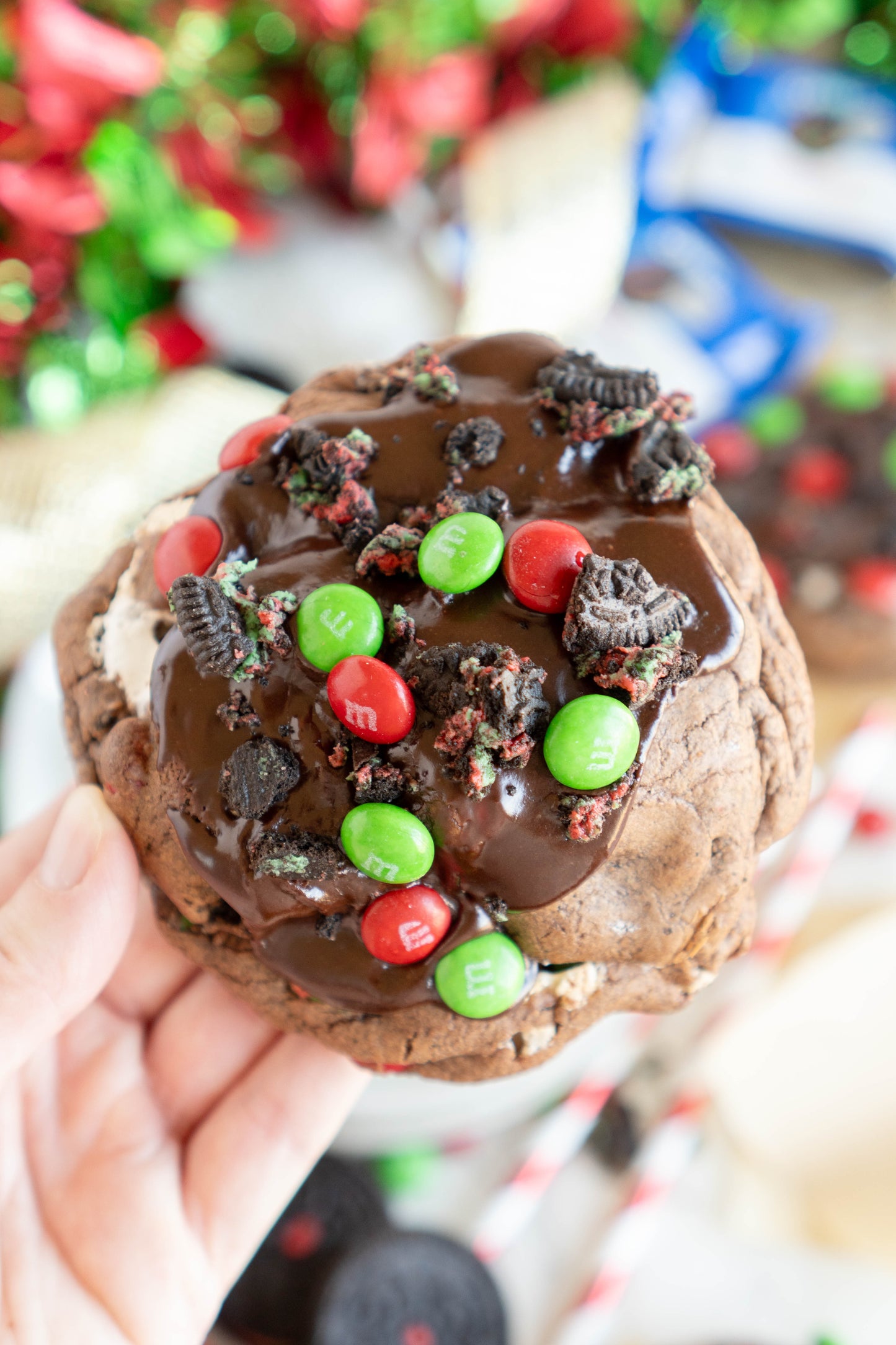 Oreo STUFFED M&M Christmas Cookie Recipe!