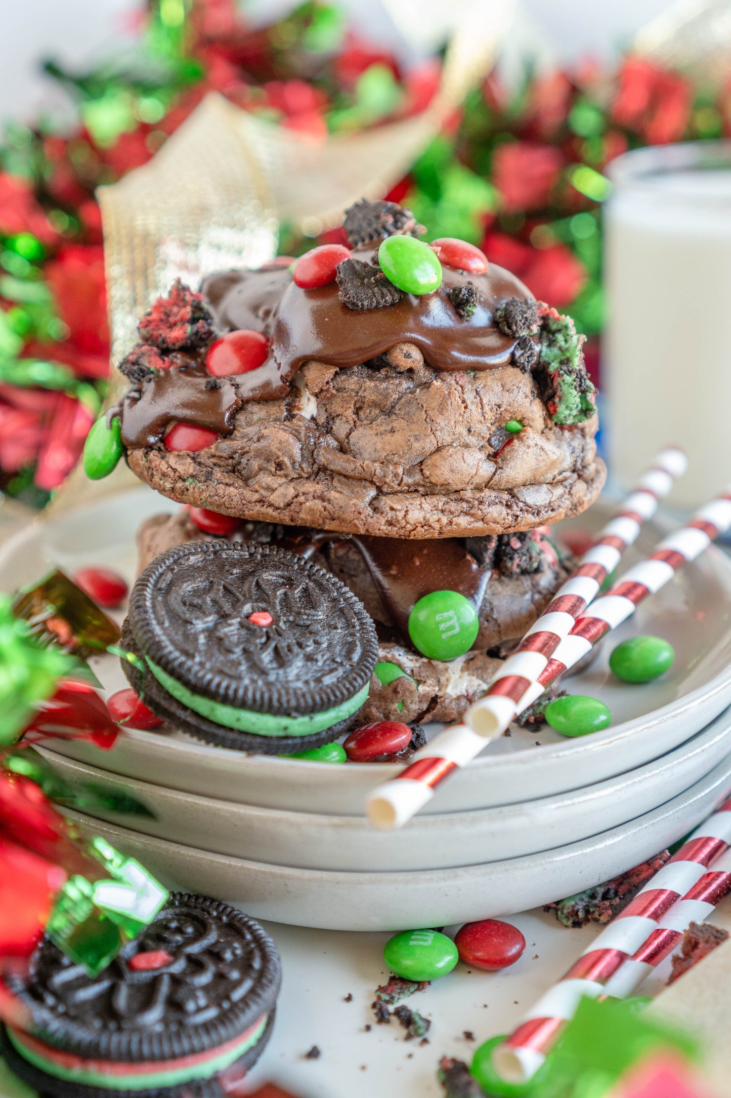 Oreo STUFFED M&M Christmas Cookie Recipe!