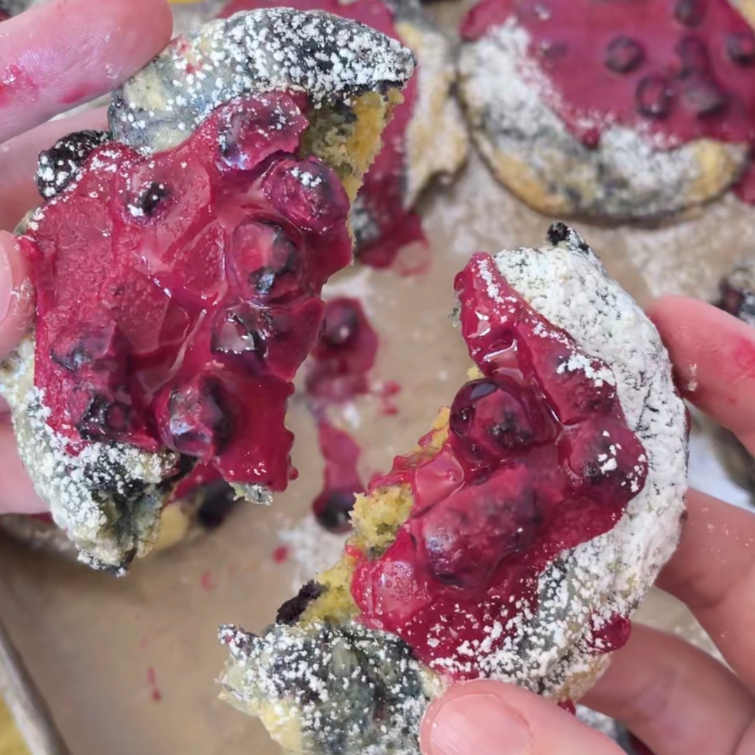 Lemon Blueberry Cookies Recipe with Blueberry Glaze